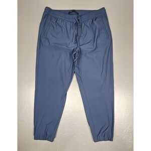 J Hilburn Jogger‎ Pants 36x26 BKornitzer Flat Front Blue Golf Casual Athletic